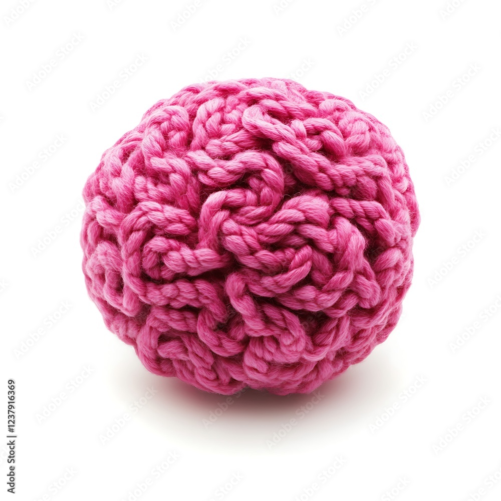 Pink Brain on White Background Isolated Displaying Intelligence and Innovation Pink Brain on White Background Isolated Displaying Intelligence and Innovation