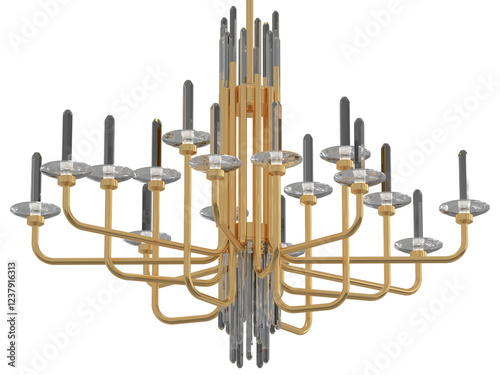 Calliope chandelier 16 - Elegant Lighting Fixture Against Black Background photo