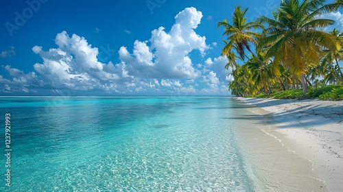 Relaxing Beach Day Tropical Island Nature Photography Sunny Environment Panoramic View Serenity