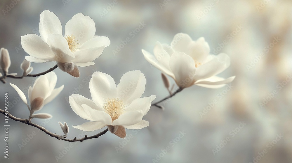 Fototapeta premium white magnolia flowers