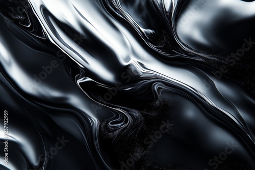 Liquid Metal Abstract Swirls, Dark Background, Design Texture