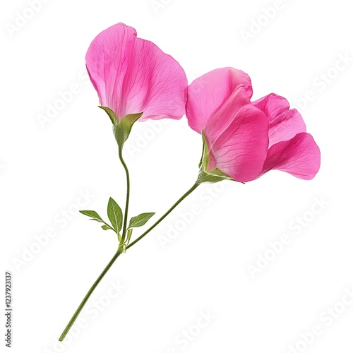 Sweet Pea Flower Isolated on Firm White Background