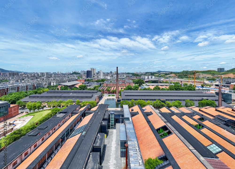 aerial view of Taoxichuan creative industry zone in Jingdezhen
