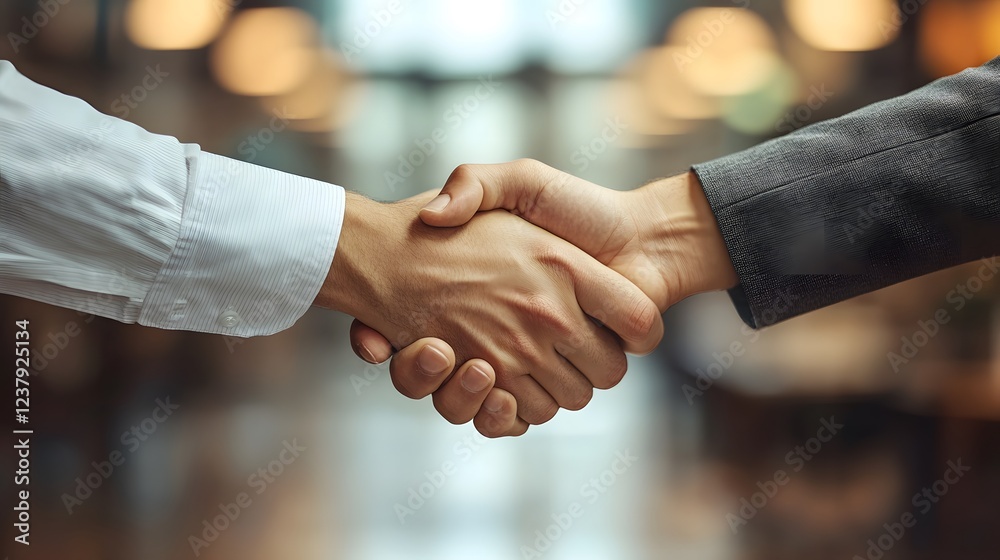 Business Partnership Agreement Corporate Office Image Indoor Setting Close-up View Collaboration