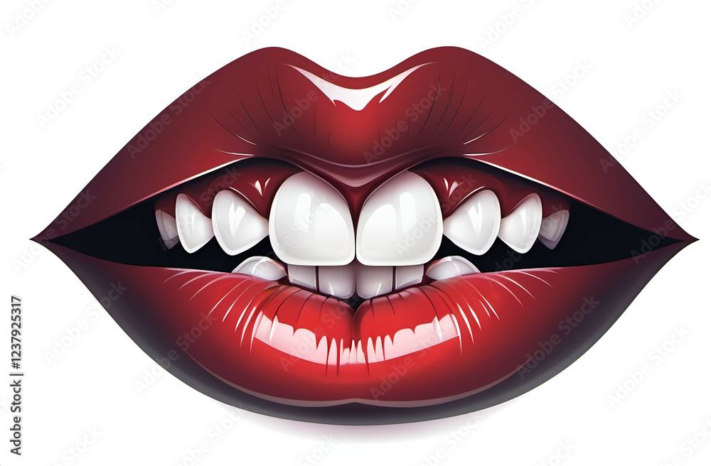 Obraz premium lips isolated on white background