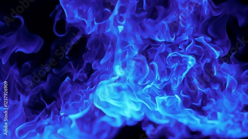 Mesmerizing blue flame growth: dynamic fire expansion over time