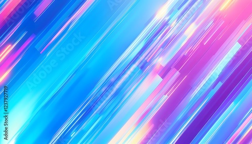 Abstract Diagonal Lines of Vibrant Blue Pink and Purple Hues