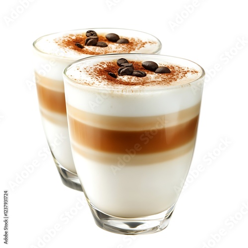 Doppio Espresso Macchiato Isolated on Firm White Background photo