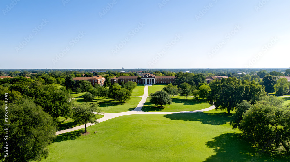 University campus with modern buildings, green lawns, and students walking, showcasing an academic and lively learning environment.
University campus with modern buildings, green lawns, and students walking, showcasing an academic and lively learning environment.