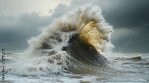 A powerful ocean wave, capturing the essence of nature's raw power and beauty