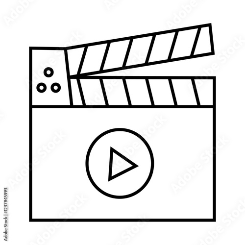 Movie clapper board, on white background,