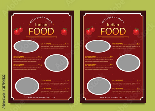 Modern fast food menu design template for restaurant and café on dark chalkboard. food trifold menu brochure