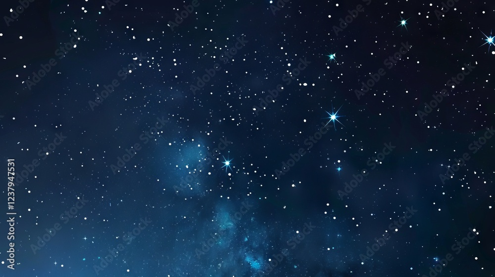 Obraz premium Expansive outer space night sky showcasing a shimmering starfield, radiant galaxies, and infinite cosmic universe in a deep black celestial background