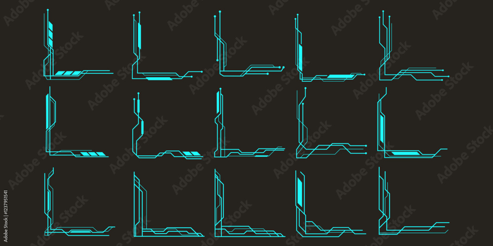 Naklejka premium Futuristic Tech Corner