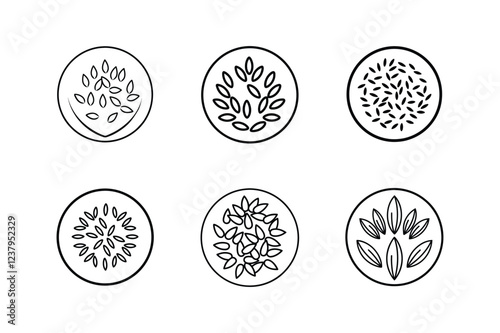 flaxseeds icon line art vector illustration