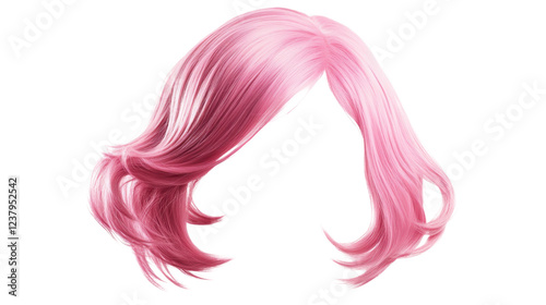 Tapety artystyczne Pink wig floating with transparent background, ideal for compositing