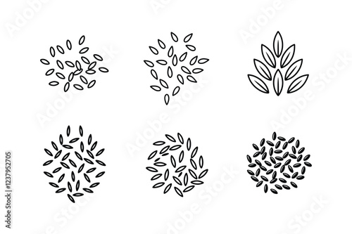 flaxseeds line art vector illustration