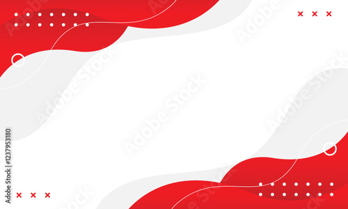 Abstract red and white geometric background with fluid wave shapes. Modern dynamic wallpaper. Template banner background for sales, business, ads, events, web and pages