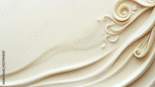 Creamy textured background with elegant swirl design