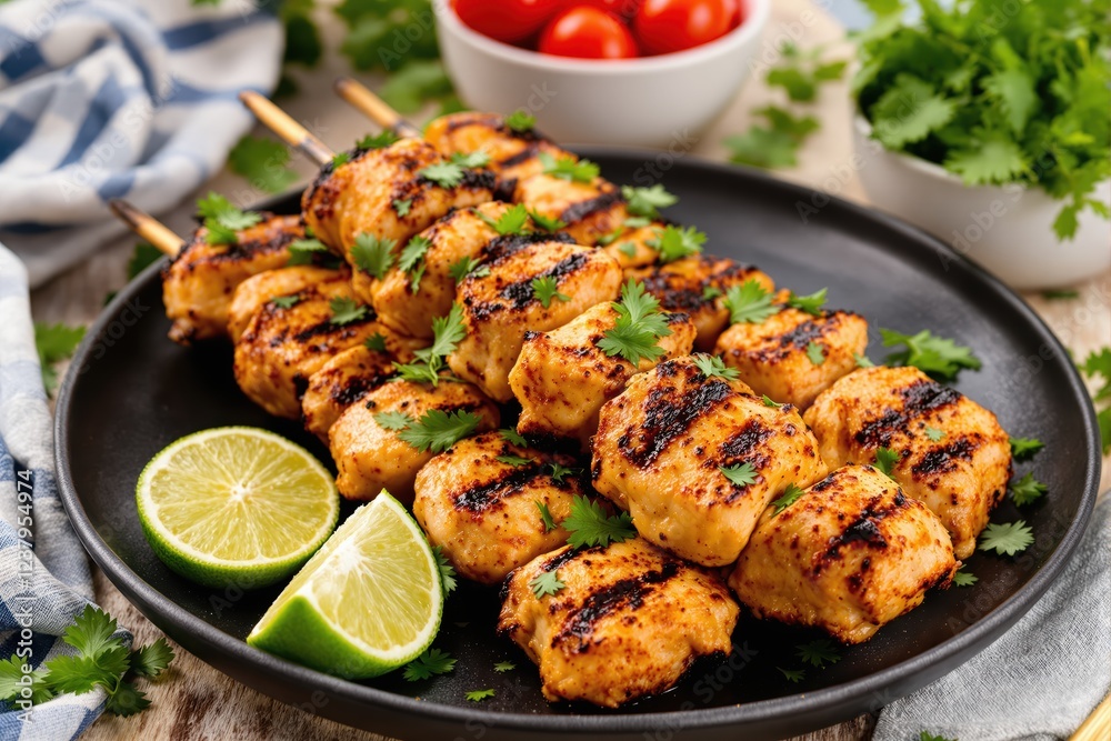 Grilled Chicken Skewers with Lime and Cilantro