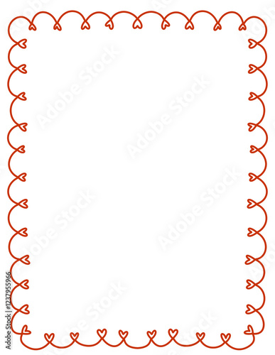 Wallpaper Mural valentine line border hand drawn cute doodle heart valentine frame minimalist girly line art for wedding valentines day Torontodigital.ca