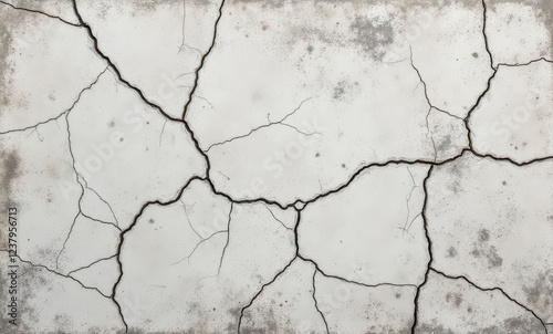 Cracked white concrete surface texture