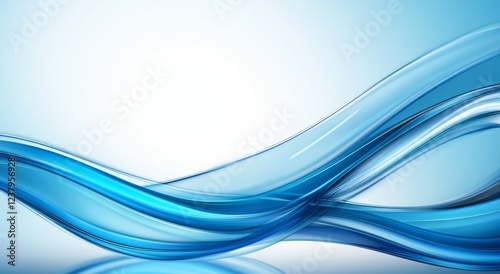 Blue Liquid Texture with Waves and Glossy Glassy Finish
