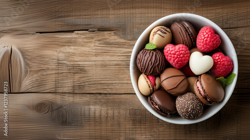 Delicious chocolates in a h...