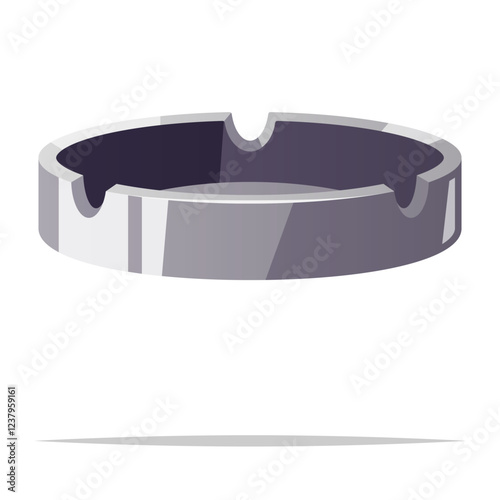 Cigarette ashtray vector isolated illustration