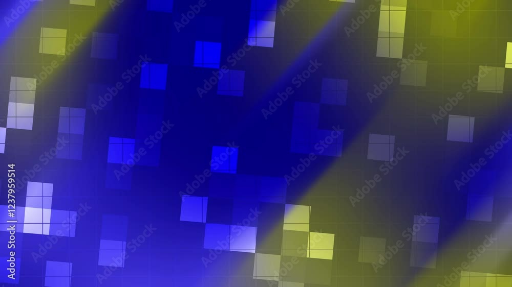 Abstract blue and yellow background with squares, great for presentations, website design, social media graphics, digital art projects. Abstract blue and yellow background with squares, great for presentations, website design, social media graphics, digital art projects.