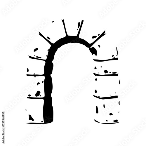 Ancient Archway Illustration of Stone Structure