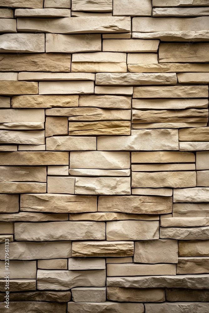 Patterned Cladding Stone Wall Beige Brown Rectangular Pattern Detail Patterned Cladding Stone Wall Beige Brown Rectangular Pattern Detail