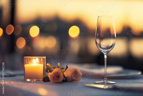 Romantic dinner table setti...