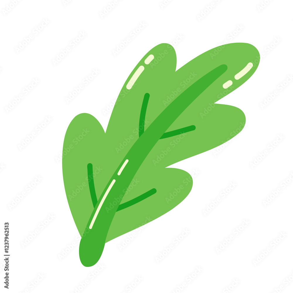 Obraz premium Cartoon bright green leaves that look simple, plants with bright foliage that match global warming.