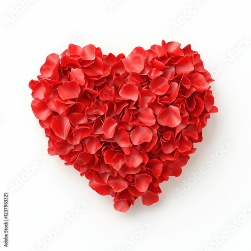Wallpaper Mural heart made of vibrant red rose petals, isolated on a white background for Saint Valentines Day Torontodigital.ca