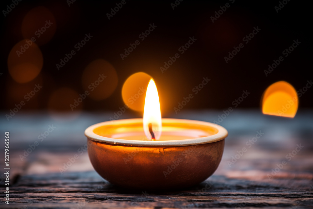 Obraz premium burning candle on a dark background