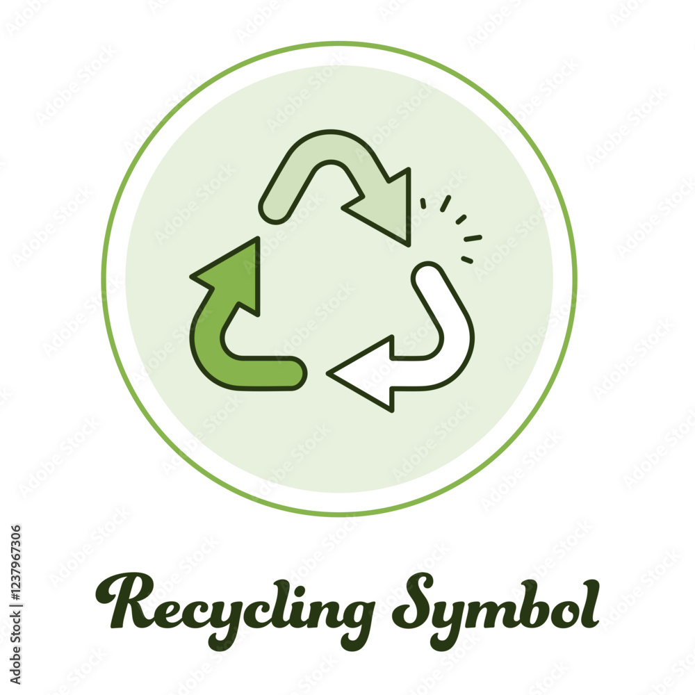 Recycling Symbol Icon, Waste Management and Circular Economy Representation Recycling Symbol Icon, Waste Management and Circular Economy Representation