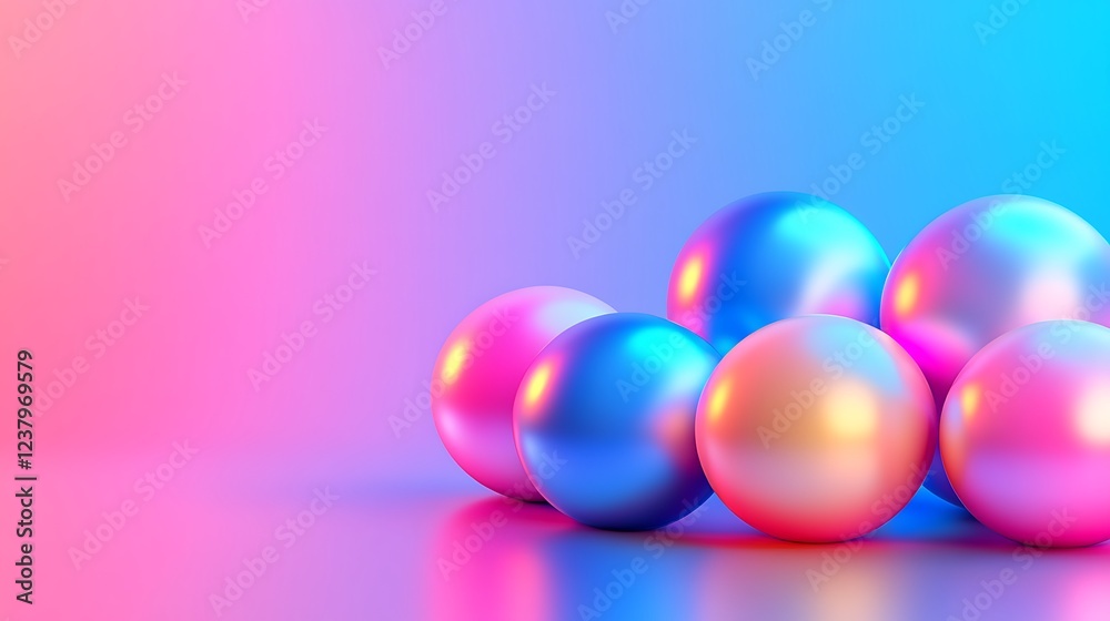 Colorful glossy spheres arranged in a group Colorful glossy spheres arranged in a group