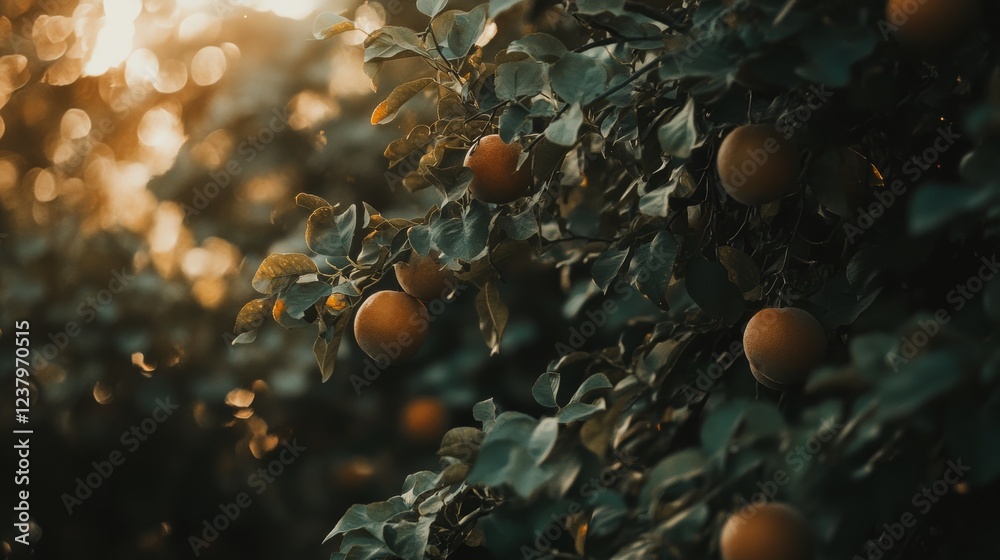 Fresh Green Grapefruits Hanging on a Tree During Golden Hour, perfect for summer, fruit, and healthy eating concepts Fresh Green Grapefruits Hanging on a Tree During Golden Hour, perfect for summer, fruit, and healthy eating concepts