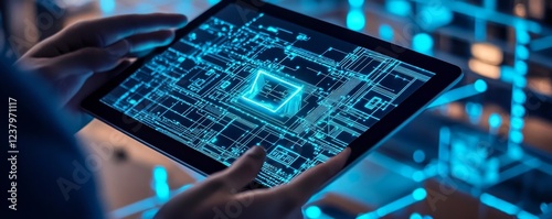 Person Monitoring Smart House On Digital Tablet, 