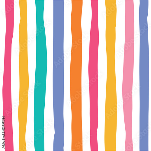 Quadro em tela Vibrant colorful stripes seamless pattern for supportive textile prints, wallpaper, textile, tablecloth, towels, wrapping paper, backgrounds, stationery, etc
