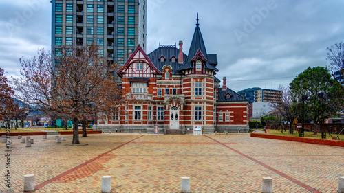 Obraz na płótnie Facade of the the Dalian Friendship Memorial Building in Moji, Fukuoka, Japan w salonie