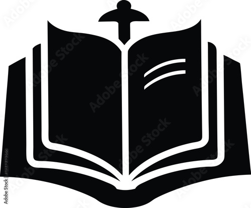 Bible silhouette, Bible book icon vector illustration