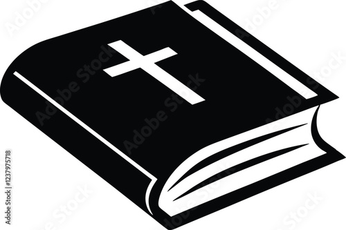 Bible silhouette, Bible book icon vector illustration
