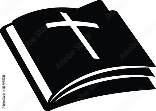 Bible silhouette, Bible book icon vector illustration
