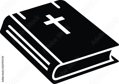 Bible silhouette, Bible book icon vector illustration