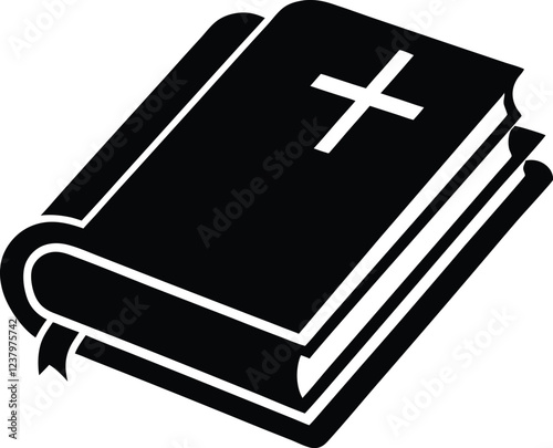 Bible silhouette, Bible book icon vector illustration