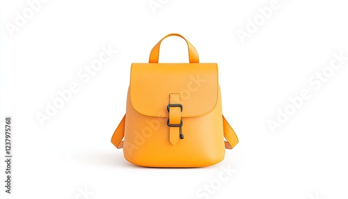 Bright yellow backpack on a white background, showcasing modern design and functionality