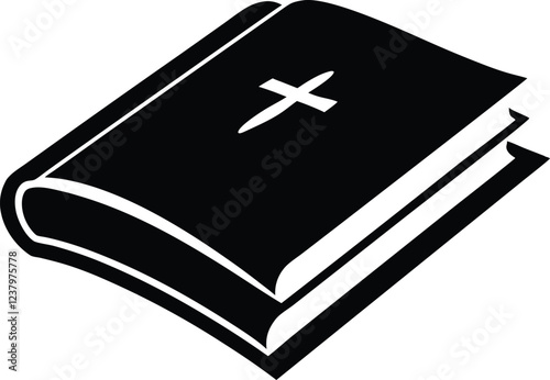 Bible silhouette, Bible book icon vector illustration