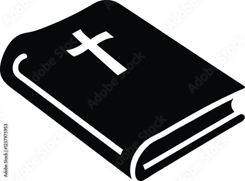 Bible silhouette, Bible book icon vector illustration
